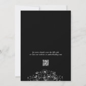 Invitation Fleur sauvage noir blanc Chic Photo QR Code Mariag (Dos)
