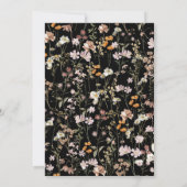 Invitation Fleur sauvage noir Boho Chic Premier anniversaire (Dos)