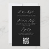 Invitation Fleur sauvage noir QR Code Baby in Bloom Shower (Dos)