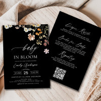 Fleur sauvage noir QR Code Baby in Bloom Shower