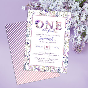 Invitation Fleur sauvage Onederful Floral 1er anniversaire