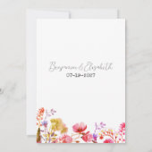 Invitation Fleur sauvage orange rose jaune été RSVP (Dos)