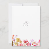 Invitation Fleur sauvage orange rose jaune Numéro de tableau (Dos)