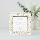 Invitation Fleur sauvage Pampas Gold Frame Spring Boho Mariag (Debout devant)