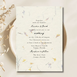 Invitation Fleur sauvage papier floral Mariage numérique mode