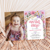 Invitation Fleur sauvage papillon 1er anniversaire Photo