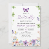 Invitation fleur sauvage   papillon Baby shower (Devant)