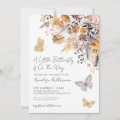Invitation Fleur sauvage papillon Baby shower d'automne (Devant)