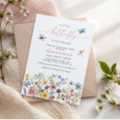 Invitation Fleur sauvage papillon Baby shower fille