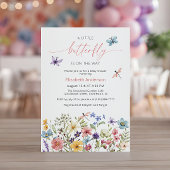Invitation Fleur sauvage papillon Baby shower fille