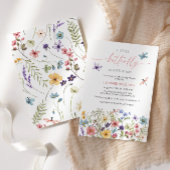 Invitation Fleur sauvage papillon Baby shower fille