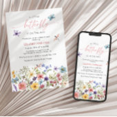 Invitation Fleur sauvage papillon Baby shower fille