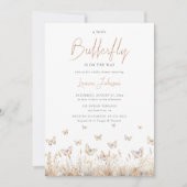 Invitation Fleur sauvage papillon Boho Baby shower fille (Devant)