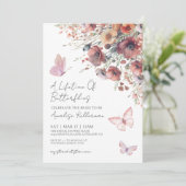 Invitation Fleur sauvage papillon Fête des mariées d'automne (Debout devant)
