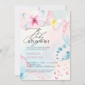 Invitation Fleur sauvage papillon Floral Baby shower Invitati (Devant)