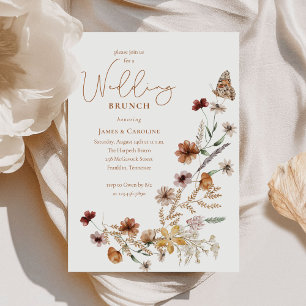 Invitation Fleur sauvage Papillon Floral Mariage Brunch