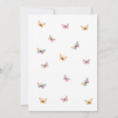 Invitation Fleur sauvage papillon un bébé fille 1er anniversa (Dos)