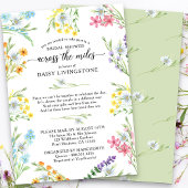 Invitation Fleur sauvage par courrier sur la Fête des mariées