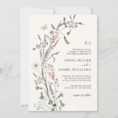 Invitation Fleur sauvage Pastel Mariage (Devant)