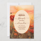 Invitation Fleur sauvage pavot minimaliste moderne douche nup (Devant)