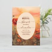 Invitation Fleur sauvage pavot minimaliste moderne douche nup (Debout devant)