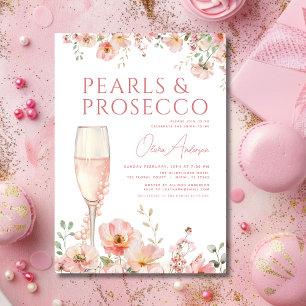 Invitation Fleur sauvage Pearls & Prosecco Fête des mariées B