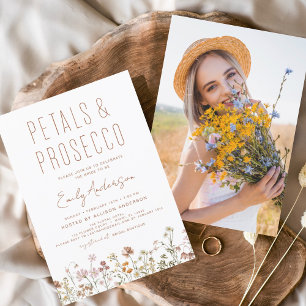 Invitation Fleur sauvage Petals & Prosecco Fête des mariées P