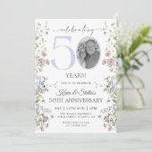 Invitation Fleur Sauvage Photo 50e Anniversaire (Debout devant)