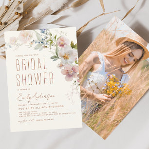 Invitation Fleur sauvage photo en terre cuite Fête des mariée