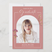 Invitation Fleur sauvage Photo High School Graduation Party (Devant)