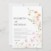 Invitation Fleur sauvage Photo Mariage Décontracté (Devant)