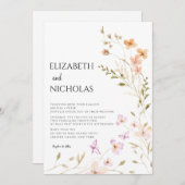 Invitation Fleur sauvage Photo Mariage Décontracté (Devant / Derrière)