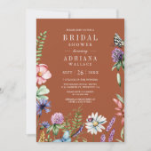 Invitation Fleur sauvage Photo QR Code Fête des mariées en te (Devant)