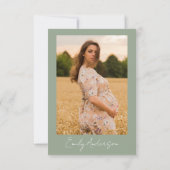 Invitation Fleur sauvage photo Sage Green Baby dans la douche (Dos)