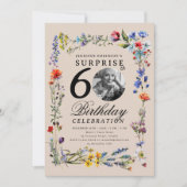 Invitation Fleur sauvage Photo SURPRISE 60e Anniversaire Cham (Devant)