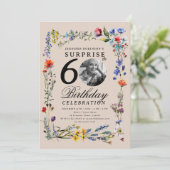 Invitation Fleur sauvage Photo SURPRISE 60e Anniversaire Cham (Debout devant)