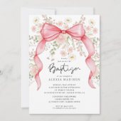 Invitation fleur sauvage Pink Bow Baptism (Devant)