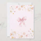 Invitation Fleur sauvage Pink Bow Elegant Baby girl Douche (Dos)