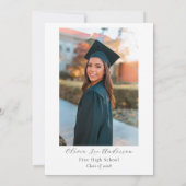 Invitation Fleur sauvage Pink Bow Graduation Photo Party (Dos)