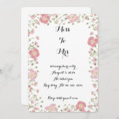 INVITATION fleur sauvage PINK BRIDAL DOUCHE (Devant / Derrière)