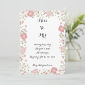 INVITATION fleur sauvage PINK BRIDAL DOUCHE (Debout devant)