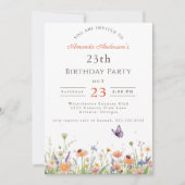 Invitation Fleur sauvage Pink Purple Garden Party 23e anniver (Devant)