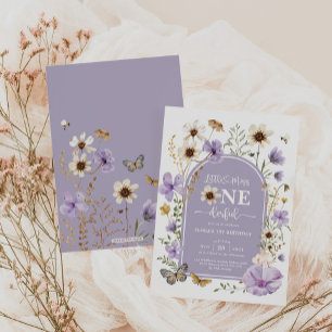 Invitation Fleur sauvage pourpre Miss Onederful 1er anniversa