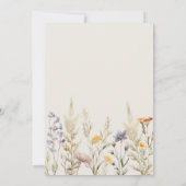 Invitation Fleur sauvage prairie élégant baby shower boho (Dos)