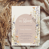 Invitation Fleur sauvage prairie élégant baby shower boho