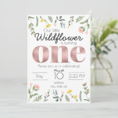 Invitation Fleur sauvage Premier Anniversaire (Debout devant)