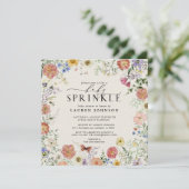 Invitation Fleur sauvage Pressé Floral Baby Sprinkle Douche (Debout devant)