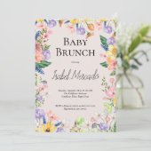 Invitation Fleur sauvage Printemps Aquarelle Bébé Brunch (Debout devant)