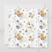 Invitation Fleur sauvage Printemps Été Aquarelle Florale Bapt (Dos)