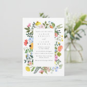 Invitation Fleur sauvage Printemps Été Mariage extérieur (Debout devant)